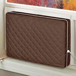 LBG Products Indoor Air Conditioner Cover for Window A/C Unit,Brown Color, Double Insulation Windblock (21''L x 14''H x 4''D)