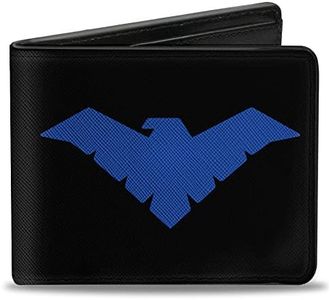 Buckle-Down Unisex-Adult's Pu Bifold Wallet-Nightwing Issue #1 Welcome to Gotham Cover Pose/Logo Black/Gray/Red, Multicolor, One Size