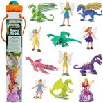 Safari Ltd. Fairies and Dragons Super Toob Figurines - Detailed Miniature Plastic Figures - Fantasy Toy Set for Boys, Girls & Kids Ages 3+