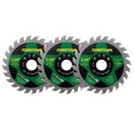 Wood Cutting Circular Saw Blade - KURSTOL TCT Circular Cutting Blade 3-3/8"(85mm)*3pcs 24T Cut Off Wheel for Wood Plastic with a Washer 3/8"-9/16"(10-15mm)