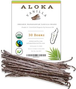 30 Count Organic Madagascar Vanilla Beans – Grade A Bourbon Pods | Gourmet Whole Vanilla Beans for Baking, Cooking, Extract Making | Rich Aroma, Premium Flavor, Non-GMO, Vegan