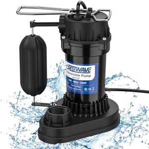 Crestwave 1/3 HP Submersible Water Pump, 3400 GPH High-Flow Aluminum-Cast Sump Pump with 400W Pure Copper Motor, Ideal for Quick Water Removal in Pools, Basements, Pits, Ponds, Hot Tubs & Rain Barrels