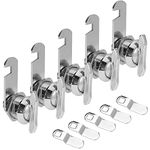 WELLUCK 5/8 Inch Thumb Operated Offset Cam Lock Set - Keyless 5Pcs Compartment Lock for RV, Camper Storage Door Latch, Cabinet Mailbox Drawer Lock Cam Latch - Excellent Zinc Alloy Replacement Lock Set