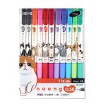 Gel Pens Office School Supplies - Cat 0.38mm Gel Ink Rollerball Ballpoint Pen Korea Kawaii Stationery Non-Smudge, Quick-Drying Writing, Pack of 11