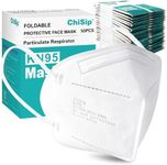 ChiSip Kn95 Face Masks 50 pack, Individually Wrapped Cup Dust Safety Masks 5 Layer Protection Mask for Adult, Men, Women, Indoor, Outdoor Use, White