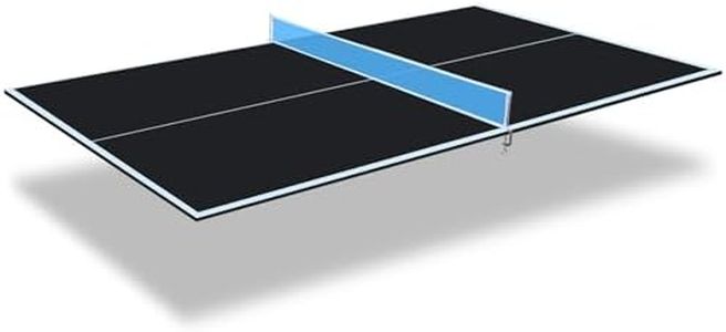 Foldable Ping Pong Table Top for Billiard Table, 6FT/7FT/8FT/9FT Table Tennis Table Topper for Pool Table, Indoor Outdoor Portable Table Tennis Conversion Top w/Net & Foam Padding (Black, 8.5x4.7FT)