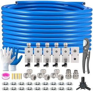 200FT ×1/2" Shop Air Line Kit, Compressed Air Line Kit, Garage Rapid Air System, Air Compressor Hose Kit HDPE-Aluminum Piping Leak-Proof & Easy to Install