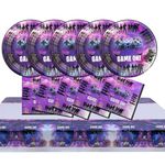 Game Party Supplies Plates Napkins and Table Cover Tableware Set for Kids Game Theme Birthday Party Serves 16 Guests