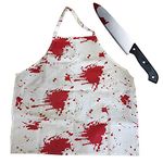 ILOVEFANCYDRESS ADULTS BLOODY APRON + BLOODY KNIFE PERFECT FOR HALLOWEEN COSTUME ACCESSORIES ZOMBIE KILLER CHEF BUTCHER MOVIE COSTUMES -AVAILABLE IN ONE SIZE