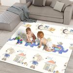 kidoola Reversible Large Baby Play Mat | Soft Playmat for Baby's Crawling, Tummy Time | Thick Floor Mats for Children, Toddlers & Babies | Play Mats for Floor in Bedroom, Nursery & Playroom (Style 4)