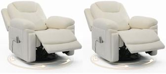 Ziviki 2 Pack Power Recliner Chair with Auto Rocking, White