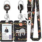 Badge Lanyard and ID Badge Holder, Retractable Badge Reels with Carabiner Reel Belt Clip, Strap Lanyard with Lobster Clasp for Badge Holders, Nurse Teacher Office Gifts (BLC-Baby Sloth)