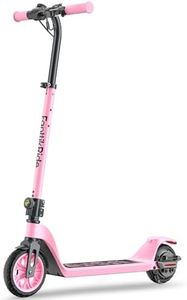 FanttikRide T10 Electric Scooter for Kids,LED Battery Level,7/10/12 MPH, Height Adjustable and 45W Fast Charging, Foldable Electric Scooter for Kids 4.3-5.6 ft- Pink