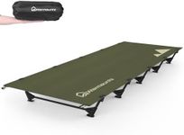 WARMOUNTS Ultralight Compact Camping Cot, 60s Easy Set-Up, 28'' Wide Surface, Supports 330lbs, 5 Stabilizers, Portable Folding Backpacking Cot w/Storage Bag for Outdoors and Home (Oxford Army Green)