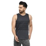 Rigo Stylish Cotton Printed Vest for Men | Round Neck, Slim Fit, Sleeveless T-Shirt Vest for Men | Casual Innerwear Sando for Men & Boys - Perfect for Workouts Gym, Vacations, and Beaches