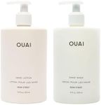 OUAI Hand Wash and Hand Lotion Set, Dean Street Scent - Moisturizes and Exfoliates with Daily Use - Made with Jojoba Esters, Avocado & Rosehip Oils (16 Fl Oz Each)