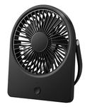 EasyAcc USB Desk Fan, USB Fan Silent Powerful [Strong Wind Ultra Quiet] - 3 Speeds/Wall Hang/180°Rotatable/USB-C Corded Powered-Small Desk Fan Portable Fan for Bedroom Home Office （No Battery）