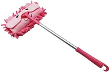 Xifando Mini Microfiber Chenille Cartoon Flat Dust Mop for Children,Detachable,360 Degree Rotation, Extension-Type (Pink)