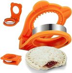 Little Bear Sandwich Cutter and Sealer for Kids，Pocket Sandwiches, DIY Decruster Sandwiches,Great for Breakfast Sandwich Maker，Stainless Steel Bread Cutter ，Sandwich Maker For Kids Bento (Orange)