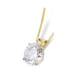 1.5 ct Diamond Pendant HANDMADE Solid 18k Yellow Gold Round Diamond Solitaire Pendant Necklace for women Solid 18kt Gold chain 18" 21st Birthday jewelry gift for her 18th Anniversary Valentine's day