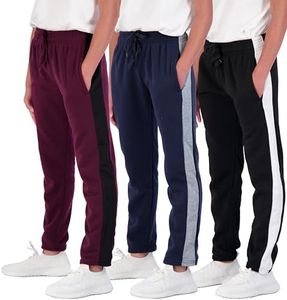 3 Pack Boys Girls Athletic Pants Sweatpants Active Kids Teen Open Bottom Fleece Youth Training Pajama Warm Performance Workout Activewear Winter Warm Sports Running Quick Dry Dri Fit- Set 8,S(6-7)