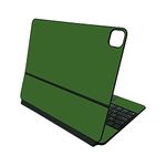 MightySkins Skin Compatible with Apple Magic Keyboard for iPad Pro 12.9" (5th Generation) - Solid Olive | Protective, Durable, and Unique Vinyl Decal wrap Cover | Easy to Apply | Made in The USA