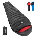 QEZER Ultralight Sleeping Bag for Adults,only 780g Backpacking Sleeping Bag Filled 600+FP Duck Down 5°C 15°C for Camping,and Hiking,Warehouse Outdoor
