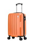 FLYMAX 55x35x20 4 Wheel Super Lightweight Cabin Luggage Suitcase Hand Carry on Flight Travel Bags Approved On Board Fits Easyjet Ryanair Jet 2 35L Orange