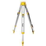Huepar Aluminum Flat Head Heavy Duty Tripod 1.65m / 65" with 5/8"-11 Male Thread, Contractor Tripod with Quick Clamp and Carrying Strap for Total Station, Automatic Optical Level, Rotary Laser - M3Y