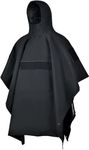 FIRE TECK Military Tactical Poncho ,Multipurpose Technical Soft-Shell Poncho Rain Poncho, Waterproof Ripstop Military Tent Poncho for Camping Hiking Outdoor Hunting, Rain Ponchos for Adults (Black)