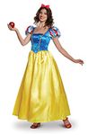 Disguise 88982B, Official Disney Princess Snow White Deluxe Costume Dress Adult Sized, Solid, Blue & Yellow, M