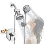 FRANSITON Shower System High Pressure 5-Spray Rain Chrome Shower Faucet Set with Valve 3-Way Diverter for Bathroom