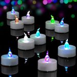 SingTok 24 PCS Color Changing LED Tealights Candles Bulk, Long Lasting Battery Operated Flickering Flameless Electric Night Lights, LED Tea Lights for Birthday Wedding Party Christmas Ceremony Decor