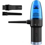 Koonie Compressed Air Duster, 2-in-1 Air Duster & Vacuum Powerful 60000RPM/ 8000PA 2 Speeds Mini Cordless Vacuum Cleaner Rechargeable Electric Air Duster for Computer Keyboard Camera PC Car Blue