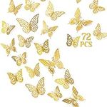 72 Pcs Butterfly Wall Decor Sticker