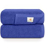 X11 Bath Towel - Large Bath Towels Set of 2, 100% Egyptian Cotton Bath Towel Sets, Highly Absorbent Bath Sheets, Bathroom Towels - Quick Dry Bath Towels Large (75 x 145 cm) (Blue)