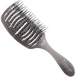 Olivia Garden - iDetangle Hairbrush for Medium Hair - Detangler for Wet & Dry Hair - Easy & Painless Detangling - Women, Men & Children - Flexible Curved Detangle Hair Brush for Regular Hair - Grey