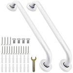 2 Pack 16 Inch Grab Bars for Bathtubs and Showers, Anti Slip Shower Grab Bars Stainless Steel Shower Handle Toilet Handicap Elderly Senior Assist Bathroom Saft Handle (White)