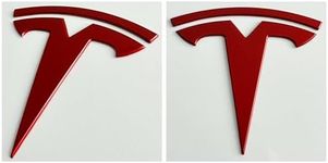 Custom Cut Graphics Vinyl Logo Wrap for Tesla Model 3 (2017 to 2023), Full Wrap, 4 pc-Set (Gloss Red)