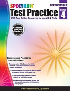 Carson Dellosa Spectrum 4th Grade Test Practice Workbook All Subjects, Ages 9 to 10, Grade 4 Test Practice Math, Language Arts, Reading Comprehension, ... Writing, and Math - 160 Pages (Volume 64)