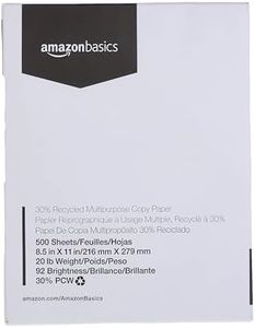 Amazon Basics 30% Recycled Multipurpose Copy Printer Paper - 8.5 x 11 Inches, 1 Ream, 500 Count (Sheets), White