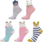 Kids Animal Socks Toddler Children Girls Novelty Colorful Cute Cotton Socks 5 Pairs