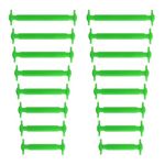 Yusimu No Tie Elastic Silicone Shoe Laces for Kids and Adults – Waterproof, Stretchy, Tieless Flat Shoelaces for Trainers, Converse, Air Force, and Boots - Green
