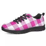 PinUp Angel Women's Buffalo Plaid Walking Shoes Slip on Lightweight Tennis Shoes Sneakers, Rose Red, 10.5