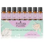 Essican Purelife Floral Scented Fragrance Oil Set 8 x 10ml Fragrance Oils for Candle Making, Soap, Wax Melts, Humidifier Perfume Fragrance Set, Floral Scented Fragrance Oil Aromatherapy Oils Gifts Set