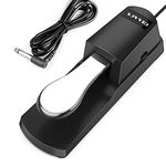 Sovvid Sustain Pedal for Keyboard, Piano Foot Pedal Keyboard Pedal with Polarity Switch for All Brands Electronic Keyboards, MIDI Keyboards, Digital Pianos, Yamaha, Casio, Roland and More-Silver