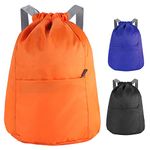 Medo Drawstring Fitness Bag, Drawstring Backpack Waterproof Sports Bag and Neutral Pe Bag Are Suitable for School Sports, Swimming and Mountain Climbing, Yellow