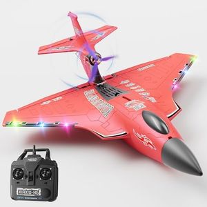 Rumdout RC Plane for Water Land & Air, Amphibious Tri-Phibian Aircraft, 6CH brushless Powered RC Airplane That can Fly Against The Wind, 2.4GHz RTF Airplane (red)