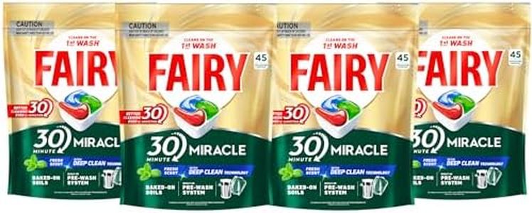 Fairy 30 Minute Miracle with Deep Clean Technology Fresh Scent 180 Pack Value Bundle (45 Pack x 4)