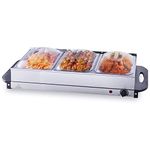 VEVOR Electric Buffet Server & Food Warmer, 25.6" x 15" Portable Stainless Steel Chafing Dish Set with Temp Control & Oven-Safe Pan, Perfect for Catering, Parties, Events, Entertaining, Silver, ETL